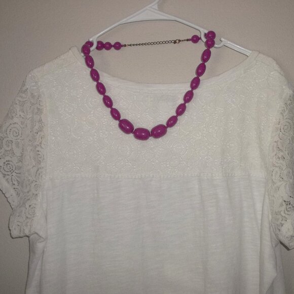 Purple Beaded Necklace Statement Jewelry Fashion Accessory Woman Retro Girl D332 - Picture 5 of 6